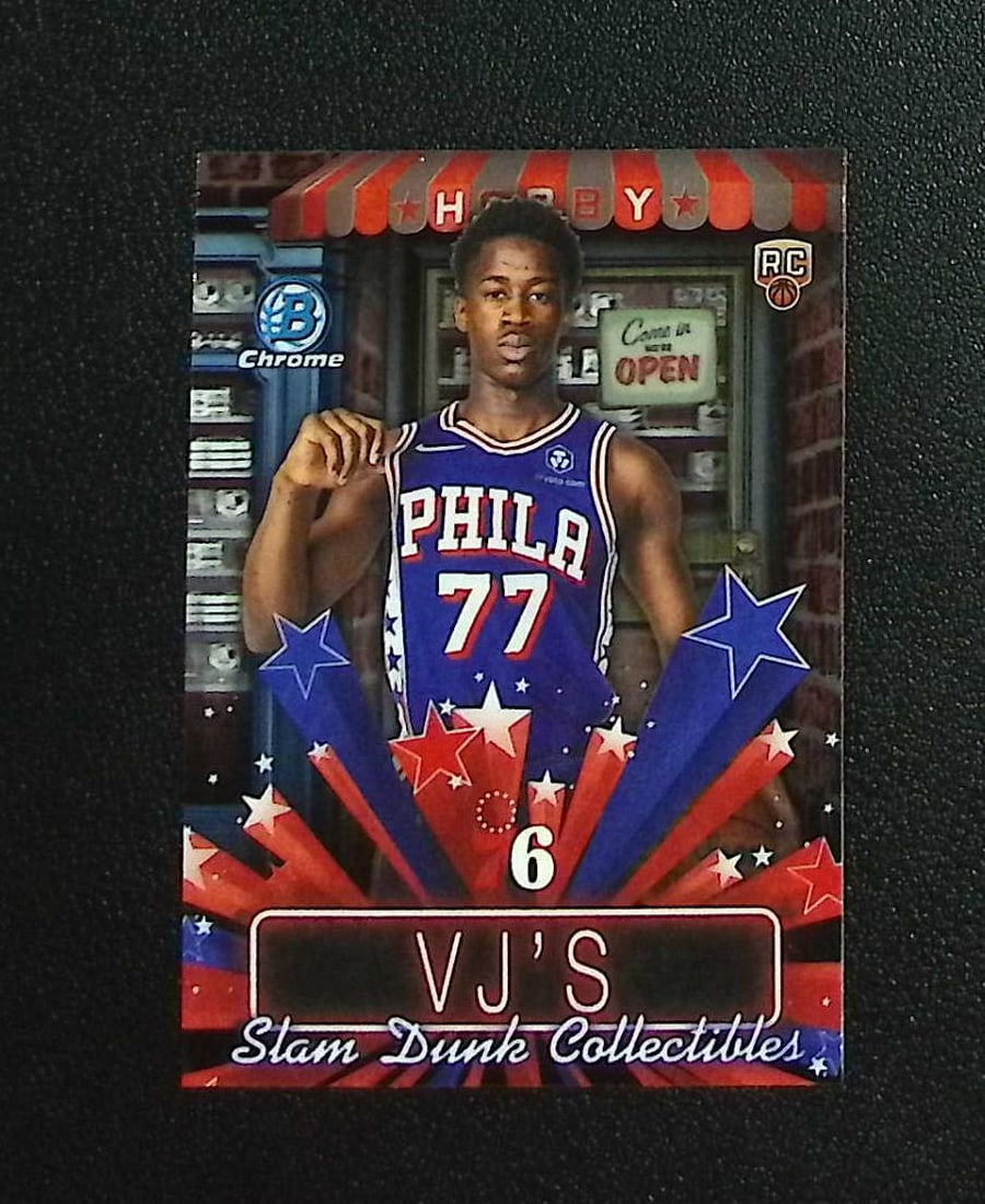 Vj Edgecombe Rookie Card Hobby Stars 2025-26 Bowman Chrome #HS-8 76ers: Topps & Bowman Basketball NBA Trading & Sports Cards, Sports Cards for Sale Near Me, Chrome, Refractor, SP, SSP, Valuable Auction Memorabilia Lots Sold On Line, NBA Championship & Hall of Fame Player 
