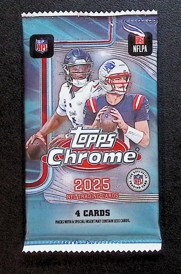 2025 Topps Chrome Football Blaster Box Pack: Topps Football NFL Trading & Sports Cards, Refractors, Prism Refractors, X-Fractors, Sports Cards for Sale Near Me, Super Bowl & Hall of Fame Players, Autographs, SP, SSP, Valuable Auction Memorabilia