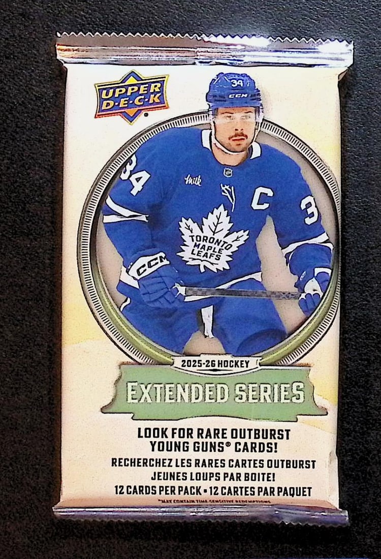 2025-26 Upper Deck Extended Series Hockey BLASTER BOX PACK - 12 NHL Sports Trading Cards: Upper Deck Hockey NHL Trading & Sports Cards, Stanley Cup Winners & Hall of Fame Players, Connor McDavid, Alex Ovechkin, Sports Cards for Sale Near Me, Auction Lots for Sale on Line