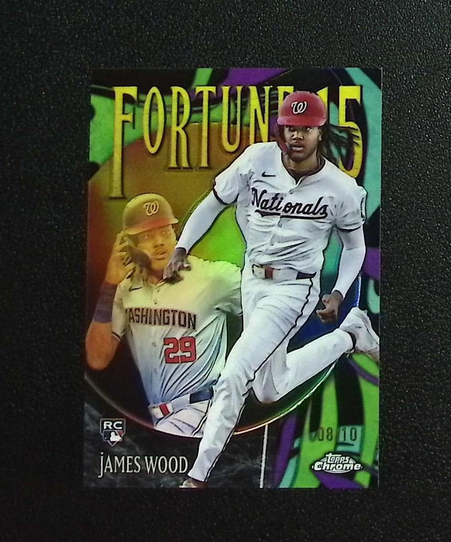 James Wood Rookie Fortune 15 Black Refractor /10 2025 Topps Chrome #F15-10 Nationals: Topps, Bowman, & Fanatics Baseball MLB Trading & Sports Cards, Sports Cards for Sale Near Me, World Series & Hall of Fame Players Memorabilia, Refractors, X-Fractors, Numbered, SP, SSP, Valuable Aucti