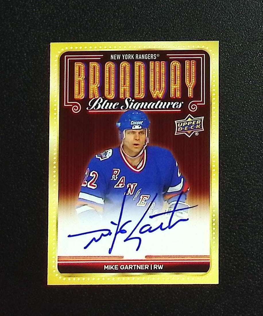 Mike Gartner Broadway Blue Signatures 2025-26 Upper Deck Rangers Centennial #BBS-MG (1 of 2)