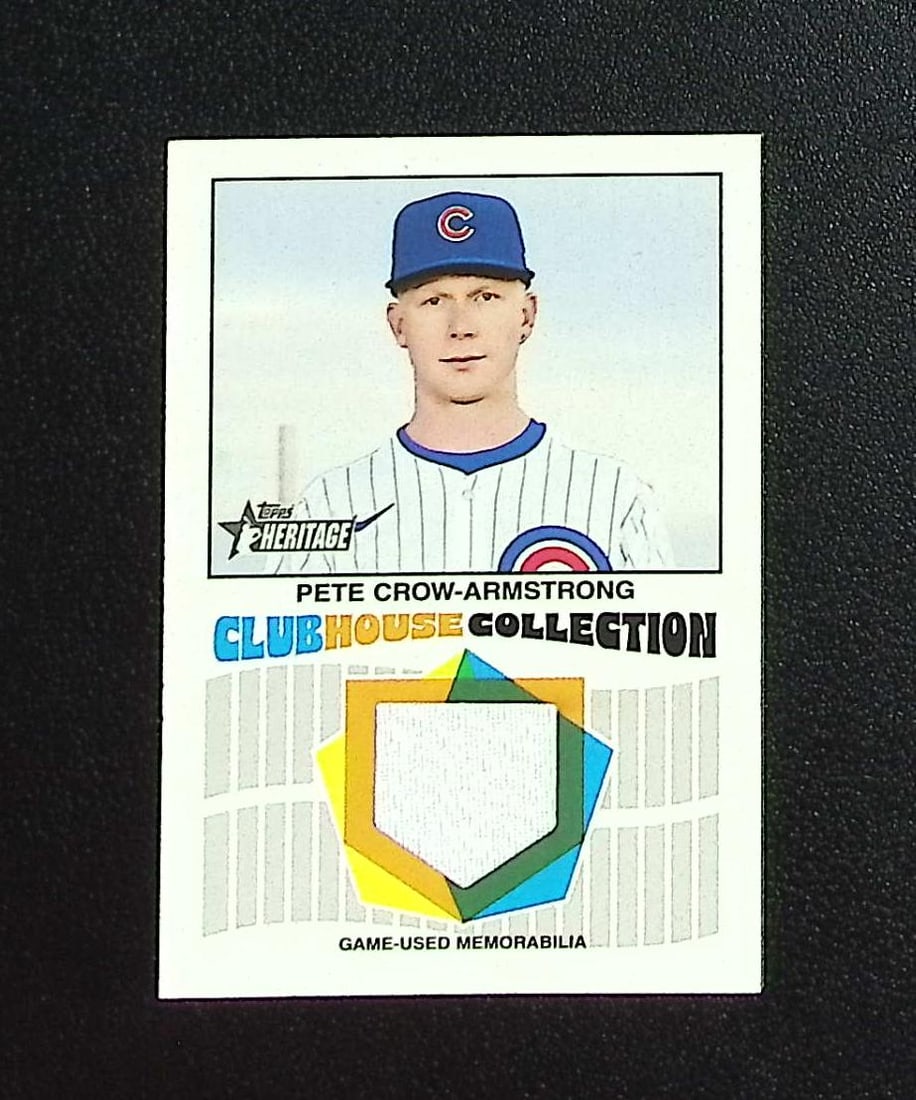 Pete Crow-Armstrong Game Used Patch 2026 Topps Heritage #CCR-PC Chicago Cubs: Topps, Bowman, & Fanatics Baseball MLB Trading & Sports Cards, Sports Cards for Sale Near Me, World Series & Hall of Fame Players Memorabilia, Refractors, X-Fractors, Numbered, SP, SSP, Valuable Aucti