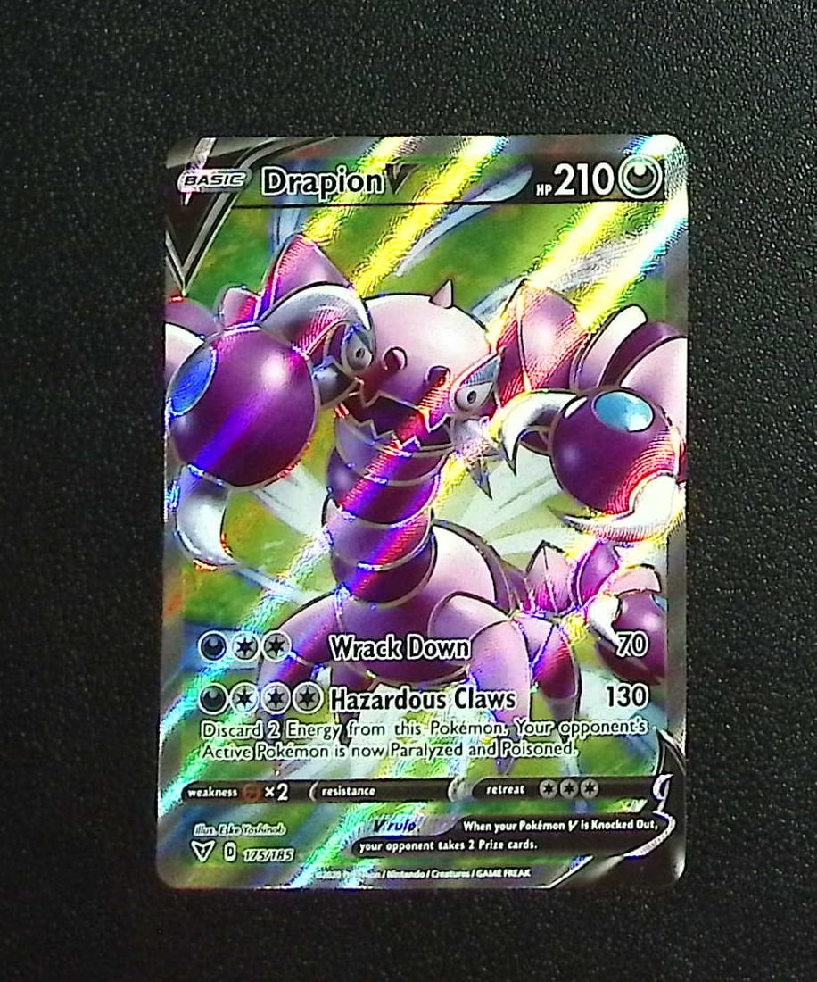 Pokemon Vivid Voltage Drapion V #175: Pokemon Trading Card Game Cards, Charizard, Pikachu, Mewtwo, Reverse Holo, Holo Rare, Secret Rare Cards, Full Art Cards, Eevee, Ultra Rare Card, Illustration Rare, Special Illustration Rare SIR
