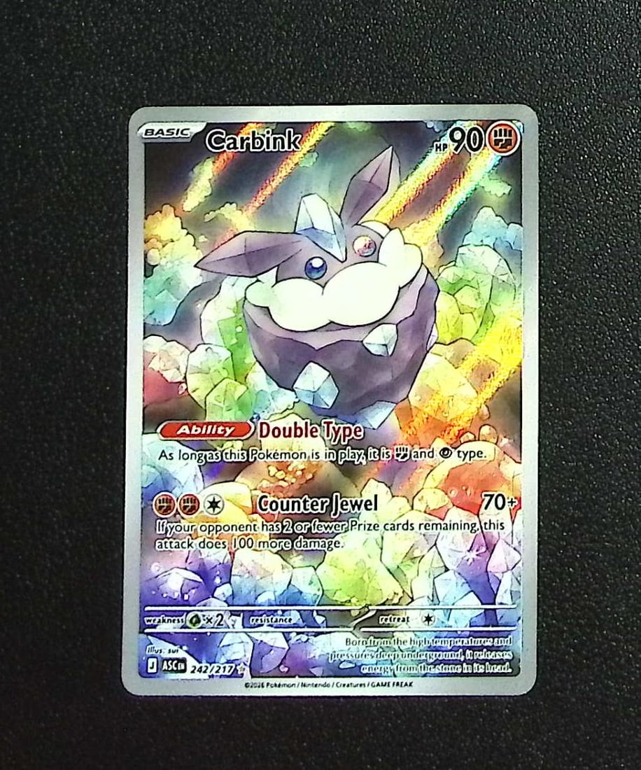 Pokemon Ascended Heroes Carbink Illustration Rare #242: Pokemon Trading Card Game Cards, Charizard, Pikachu, Mewtwo, Reverse Holo, Holo Rare, Secret Rare Cards, Full Art Cards, Eevee, Ultra Rare Card, Illustration Rare, Special Illustration Rare SIR