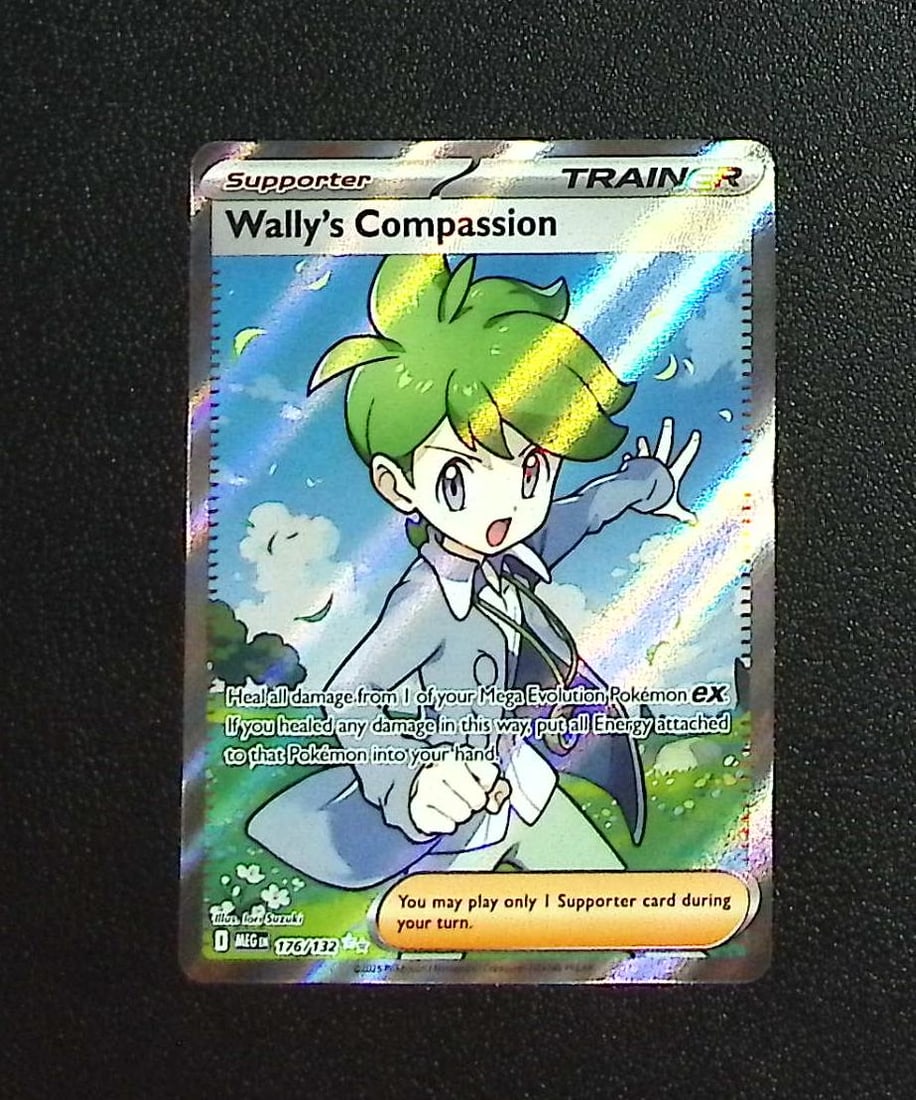 Pokemon Mega Evolution Wally's Compassion Ultra Rare #176: Pokemon Trading Card Game Cards, Charizard, Pikachu, Mewtwo, Reverse Holo, Holo Rare, Secret Rare Cards, Full Art Cards, Eevee, Ultra Rare Card, Illustration Rare, Special Illustration Rare SIR