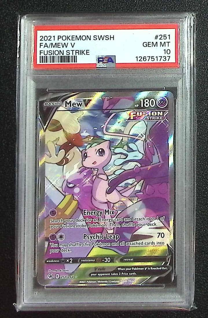 Pokemon Fusion Strike Mew V #251 PSA 10 (1 of 2)