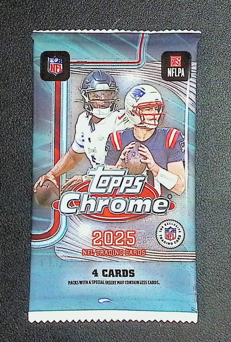 2025 Topps Chrome Football Blaster Box Pack: Topps Football NFL Trading & Sports Cards, Refractors, Prism Refractors, X-Fractors, Sports Cards for Sale Near Me, Super Bowl & Hall of Fame Players, Autographs, SP, SSP, Valuable Auction Memorabilia