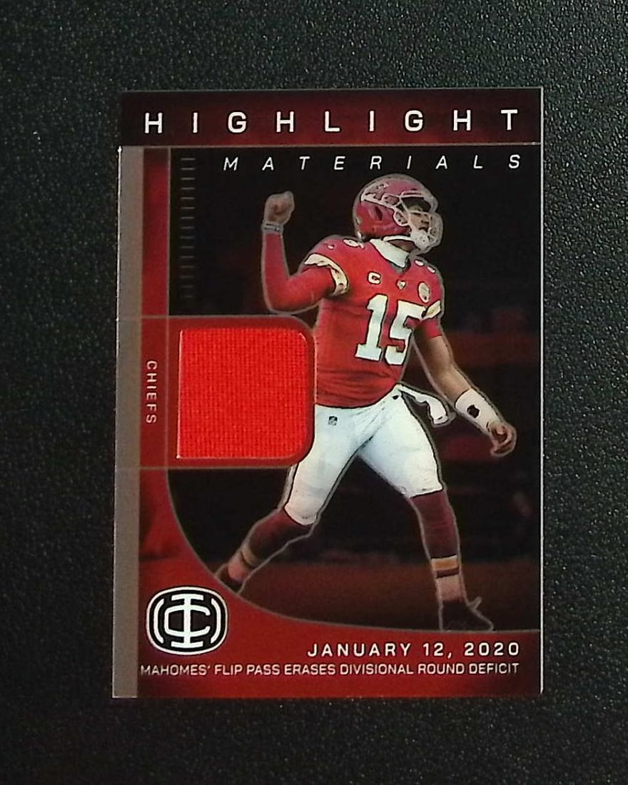 Patrick Mahomes Highlight Materials 2025 Panini Icon Collection Mahomes #HM-2 Chiefs: Panini, Donruss Optic, & Donruss Select, Prizm, Mosaic, Contenders, Zenith, Phoenix, Illusions, Absolute, Rookie NFL Sports Trading Cards, SP, SSP, Cards, Football Cards for Sale Near Me, Superbowl & 