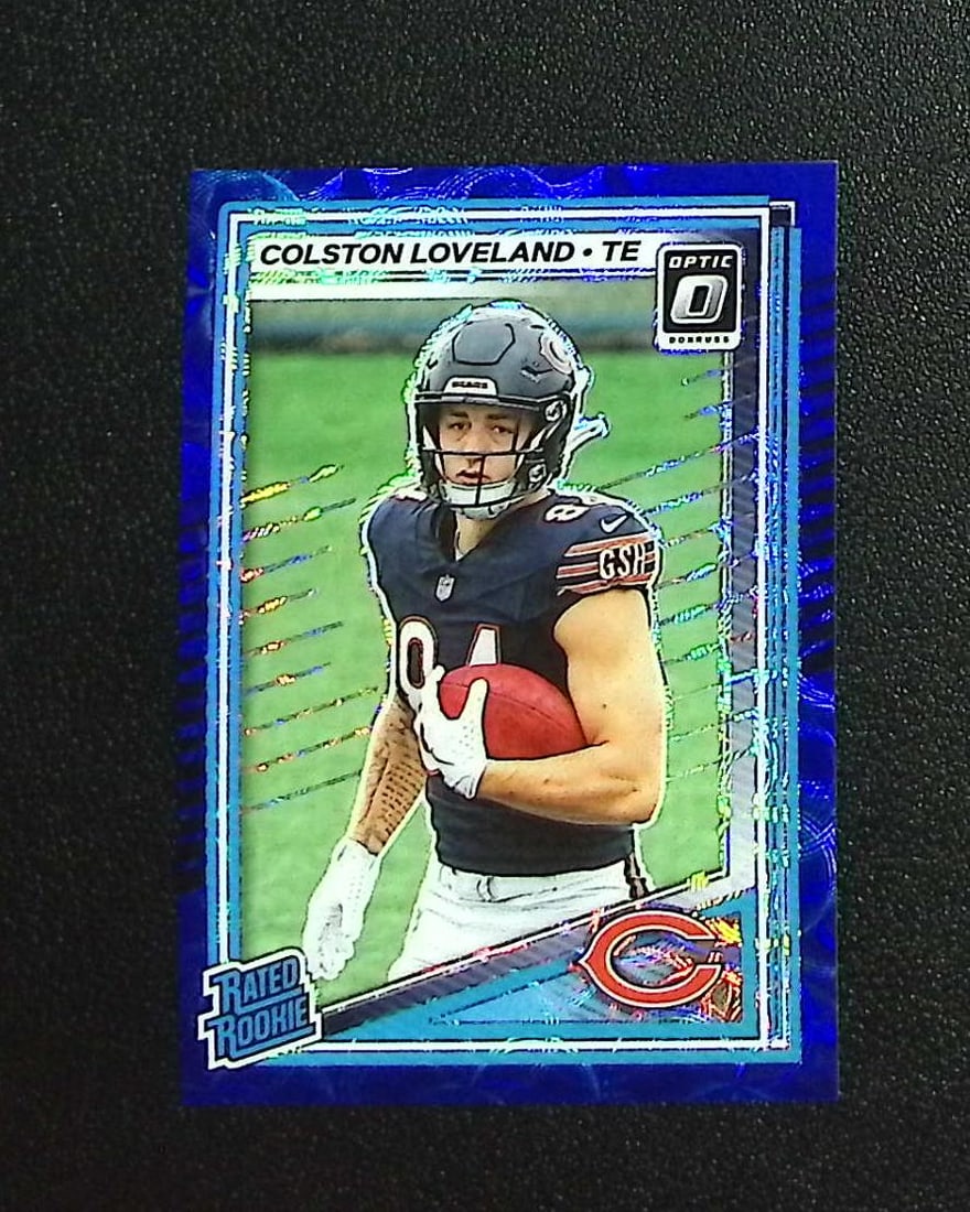 Colston Loveland Rookie Blue Scope Prizm 2025 Donruss Optic #204 Chicago Bears: Panini, Donruss Optic, & Donruss Select, Prizm, Mosaic, Contenders, Zenith, Phoenix, Illusions, Absolute, Rookie NFL Sports Trading Cards, SP, SSP, Cards, Football Cards for Sale Near Me, Superbowl & 
