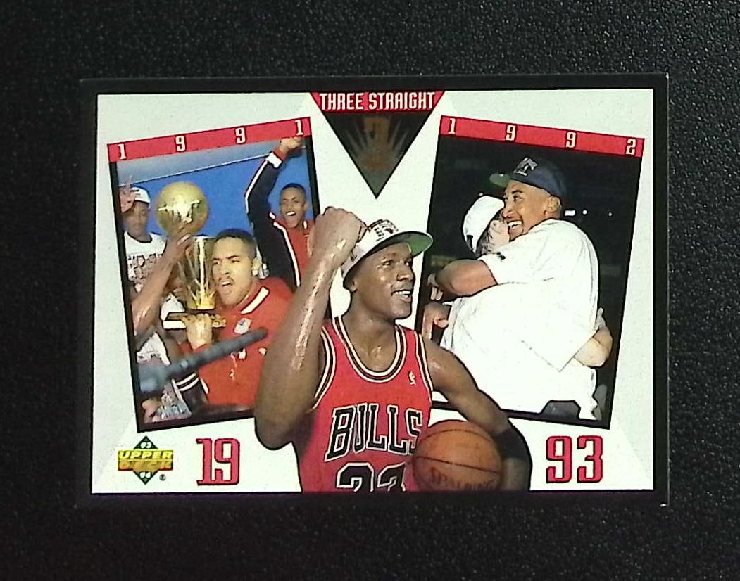 Michael Jordan Chicago Bulls Three Staight 1993-94 Upper Deck #SP-4: Upper Deck, Basketball NBA Trading & Sports Cards, Sports Cards for Sale Near Me, Chrome, Refractor, SP, SSP, Valuable Auction Memorabilia Lots Sold On Line, NBA Championship & Hall of Fame Player Car