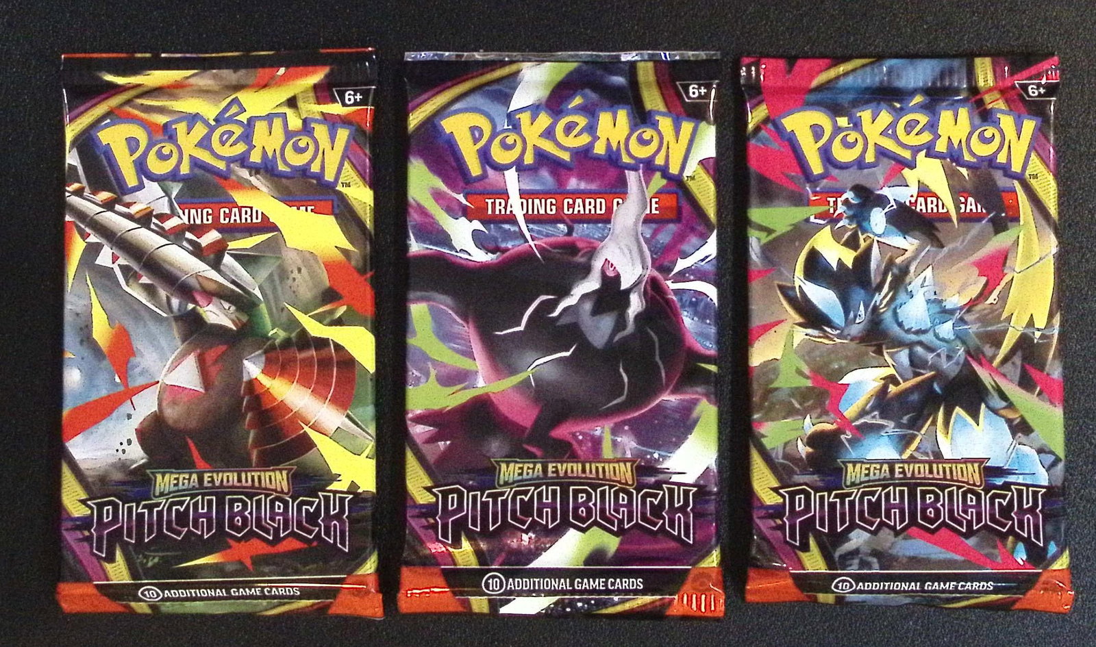Lok of 3 Pokemon Pitch Black Booster Packs: Pokemon Trading Card Game Cards, Charizard, Pikachu, Mewtwo, Reverse Holo, Holo Rare, Secret Rare Cards, Full Art Cards, Eevee, Ultra Rare Card, Illustration Rare, Special Illustration Rare SIR