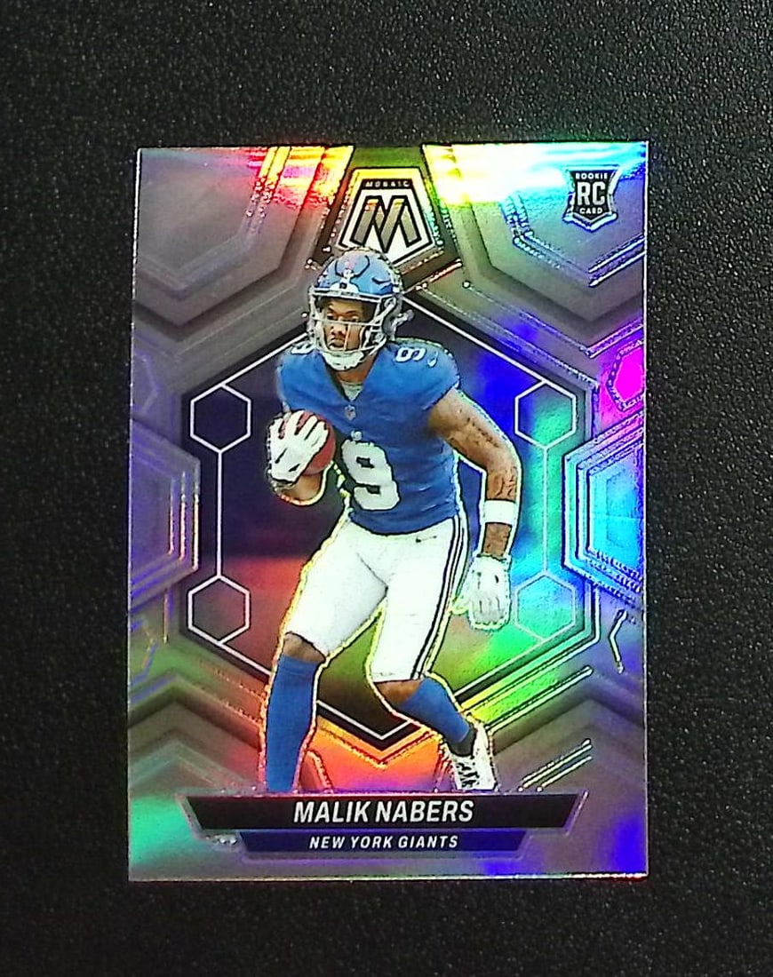 Malik Nabers Rookie Silver Prizm 2024 Mosaic #306 New York Giants: Panini, Donruss Optic, & Donruss Select, Prizm, Mosaic, Contenders, Zenith, Phoenix, Illusions, Absolute, Rookie NFL Sports Trading Cards, SP, SSP, Cards, Football Cards for Sale Near Me, Superbowl & 