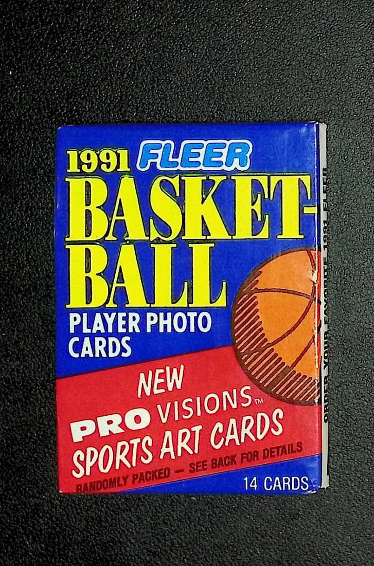 1991 Fleer Series 1 Vintage Basketball Cards Retail Box Pack New Factory Sealed: Vintage Valuable Basketeball NBA Trading & Sports Cards Sold On Line, Michael Jordan, Chicago Bulls, Magic Johnson, Larry Bird, Old Sports Cards for Sale Near Me, Auction Lots Sold On Line