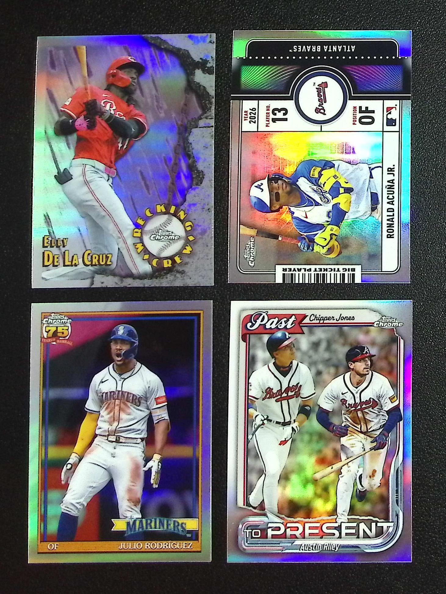 Lot of 4 2026 Topps Chrome MLB Inserts. All Different, See Pictures: Topps, Bowman, & Fanatics Baseball MLB Trading & Sports Cards, Sports Cards for Sale Near Me, World Series & Hall of Fame Players Memorabilia, Refractors, X-Fractors, Numbered, SP, SSP, Valuable Aucti