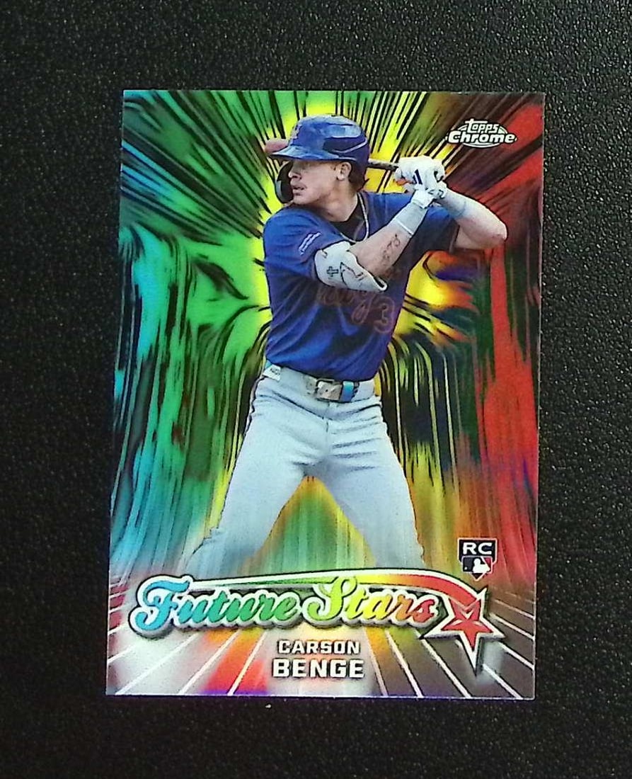 Carson Benge Rookie Future Stars 2026 Topps Chrome #FS-10 New York Mets: Topps, Bowman, & Fanatics Baseball MLB Trading & Sports Cards, Sports Cards for Sale Near Me, World Series & Hall of Fame Players Memorabilia, Refractors, X-Fractors, Numbered, SP, SSP, Valuable Aucti