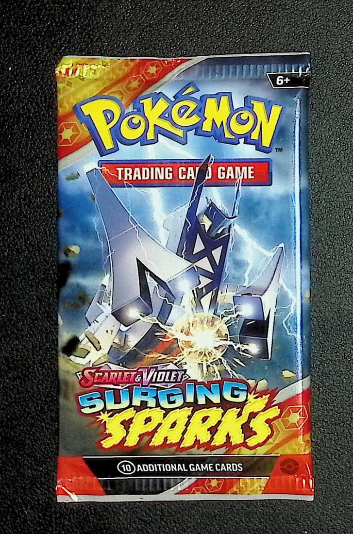 Pokemon Scarlet & Violet Surging Sparks 10 Card TCG Booster Pack, Charizard, Pikachu, Holo (1 of 1)