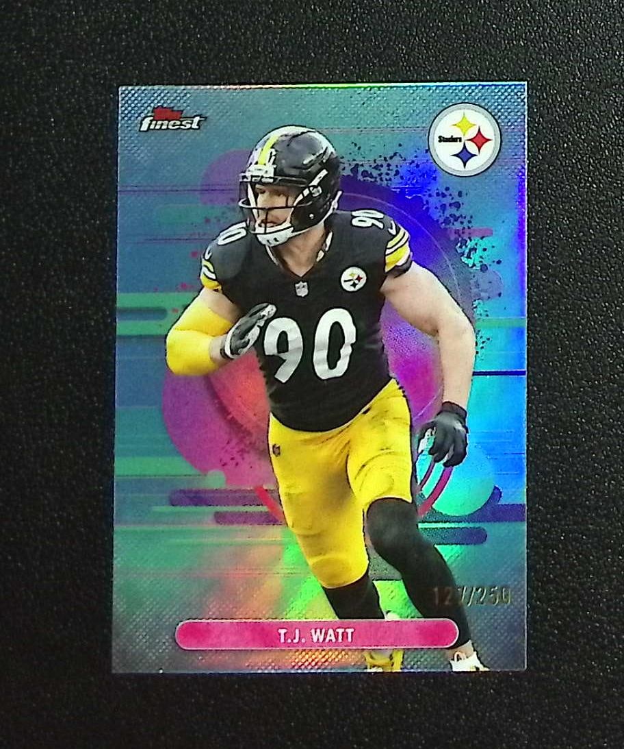 Tj Watt Sky Blue Refractor /250 2025 Topps Finest #189 Pittsburgh Steelers: Topps & Bowman Football NFL Trading Sports Cards, Sports Cards for Sale Near Me, Super Bowl & Hall of Fame Player Cards, Resurgence, Composite, SP, SSP, Valuable Auction Memorabilia Lots For Sale On L