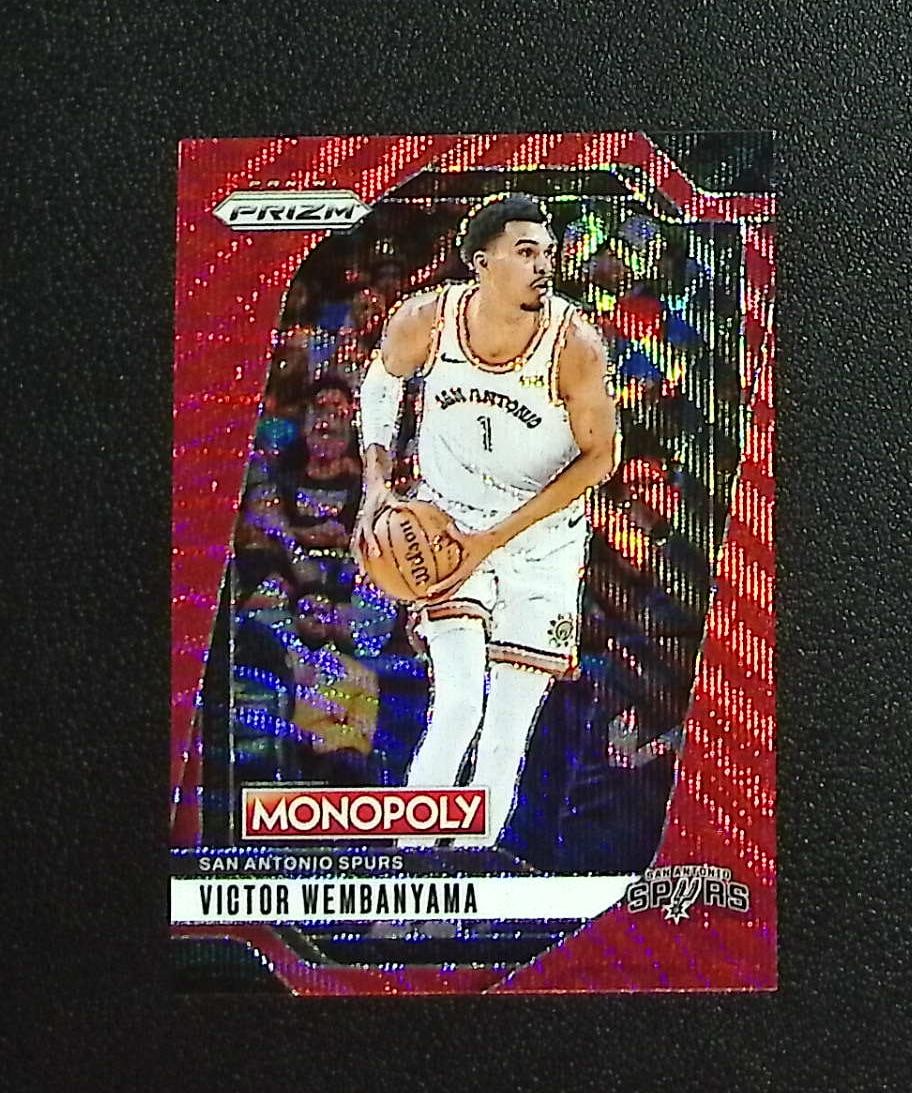 Victor Wembanyama Red Wave Prizm 2024-25 Prizm Monopoly #73 San Antonio Spurs: Panini, Donruss Optic, Donruss Select, Prizm, Mosaic, Contenders, Revolution, Phoenix, NBA Hoops, Rookie NFL Sports Trading Cards, Silver, SP, SSP, Wave Prizms, Numbered Cards, Basketball sports Cards
