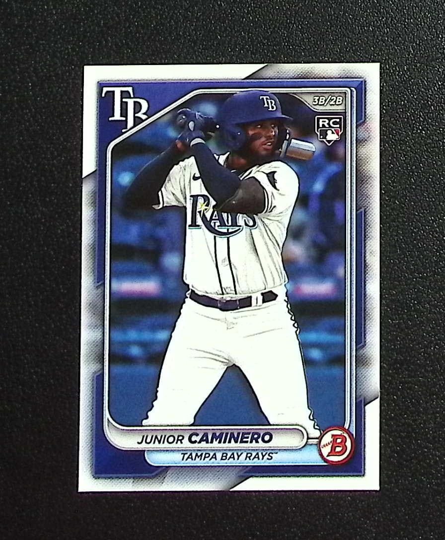 Junior Caminero Rookie Card 2024 Bowman #20 Tampa Bay Rays: Topps, Bowman, & Fanatics Baseball MLB Trading & Sports Cards, Sports Cards for Sale Near Me, World Series & Hall of Fame Players Memorabilia, Refractors, X-Fractors, Numbered, SP, SSP, Valuable Aucti