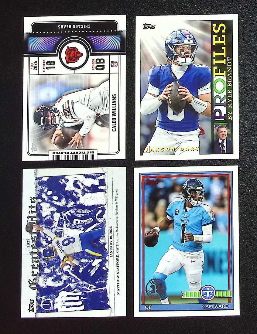 Lot of 4 2026 Topps Football QB Inserts. All Different, See Pictures (1 of 2)