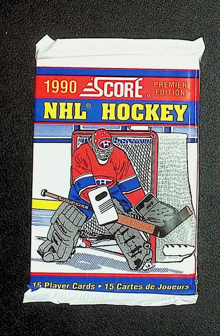 1990 Score Premier Edition Hockey Cards Retail Box Pack Sports Cards Wayne Gretzky: Score Hockey NFL Trading & Sports Cards, Brett Hull, Ray Bourque, Patrick Roy, Mario Lemieux, Wayne Gretzky, Stanley Cup & Hall of Fame Players, Old Sports Cards for Sale Near Me, Vintage Auction Lots