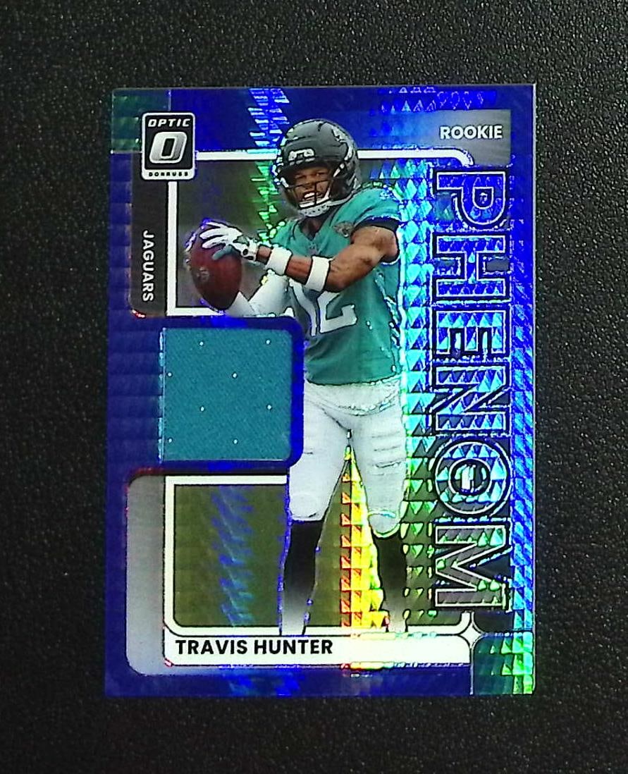 Travis Hunter Rookie Blue Hyper Patch 2025 Donruss Optic #RPBH-THR Jaguars: Panini, Donruss Optic, & Donruss Select, Prizm, Mosaic, Contenders, Zenith, Phoenix, Illusions, Absolute, Rookie NFL Sports Trading Cards, SP, SSP, Cards, Football Cards for Sale Near Me, Superbowl & 