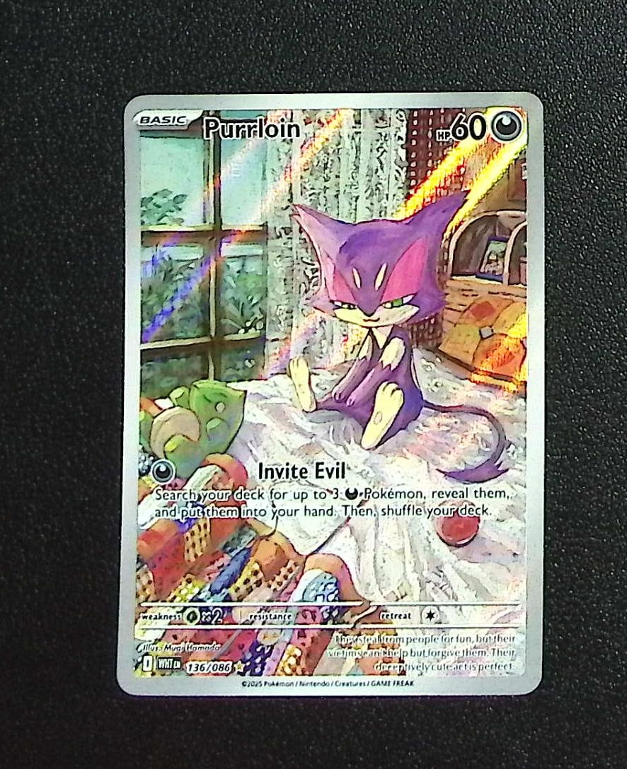 Pokemon White Flare Purrloin Illustration Rare #136: Pokemon Trading Card Game Cards, Charizard, Pikachu, Mewtwo, Reverse Holo, Holo Rare, Secret Rare Cards, Full Art Cards, Eevee, Ultra Rare Card, Illustration Rare, Special Illustration Rare SIR