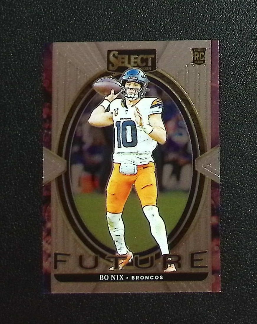 Bo Nix Rookie Card Future 2024 Select #7 Denver Broncos: Panini, Donruss Optic, & Donruss Select, Prizm, Mosaic, Contenders, Zenith, Phoenix, Illusions, Absolute, Rookie NFL Sports Trading Cards, SP, SSP, Cards, Football Cards for Sale Near Me, Superbowl & 