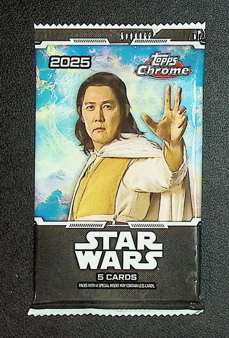 2025 Star Wars Topps Chrome Super Box Pack: Disney Topps Trading Cards of Movies & Television Shows, Refractors, Ray Waves, Numbered Rare Cards. Darth Vader, Luke Skywalker, Princess Leia, Mandalorian, Yoda, Grogu, Han Solo, Rebellion, Imperial