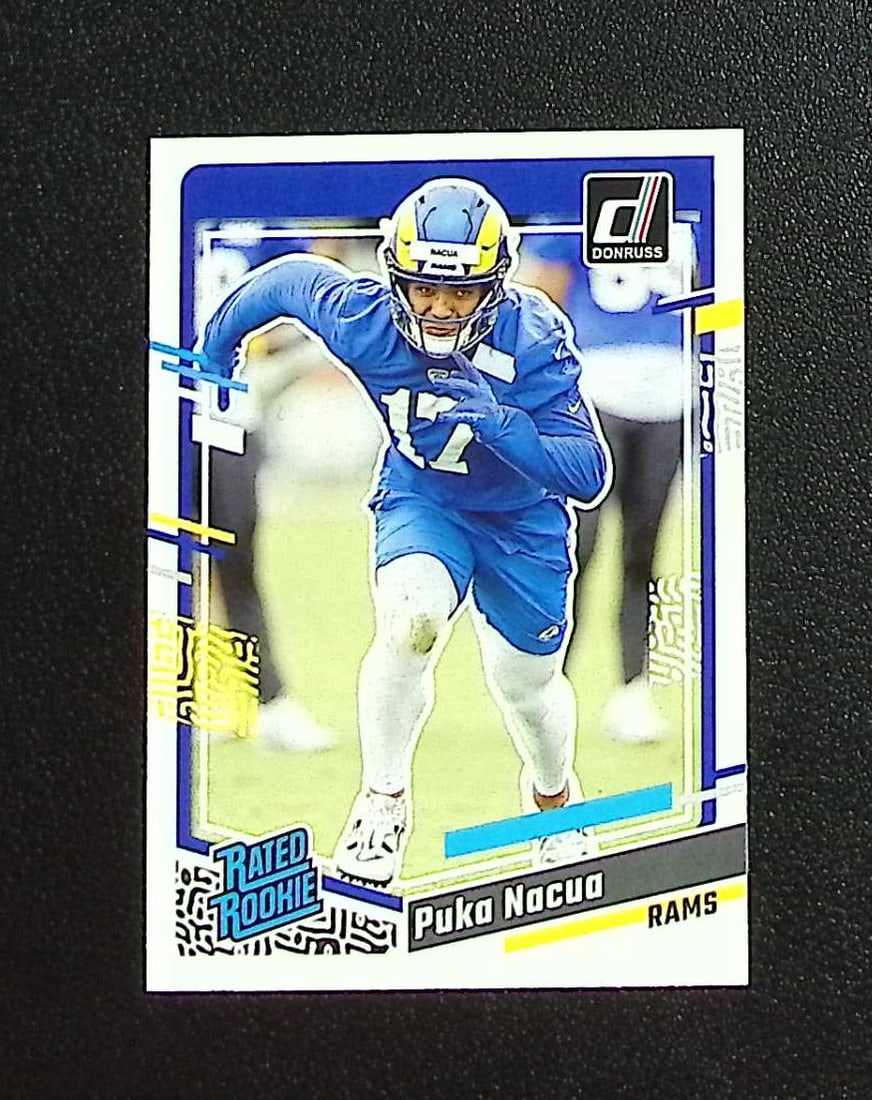Puka Nacua Rookie Card 2023 Donruss #357 Los Angeles Rams: Panini, Donruss Optic, & Donruss Select, Prizm, Mosaic, Contenders, Zenith, Phoenix, Illusions, Absolute, Rookie NFL Sports Trading Cards, SP, SSP, Cards, Football Cards for Sale Near Me, Superbowl & 