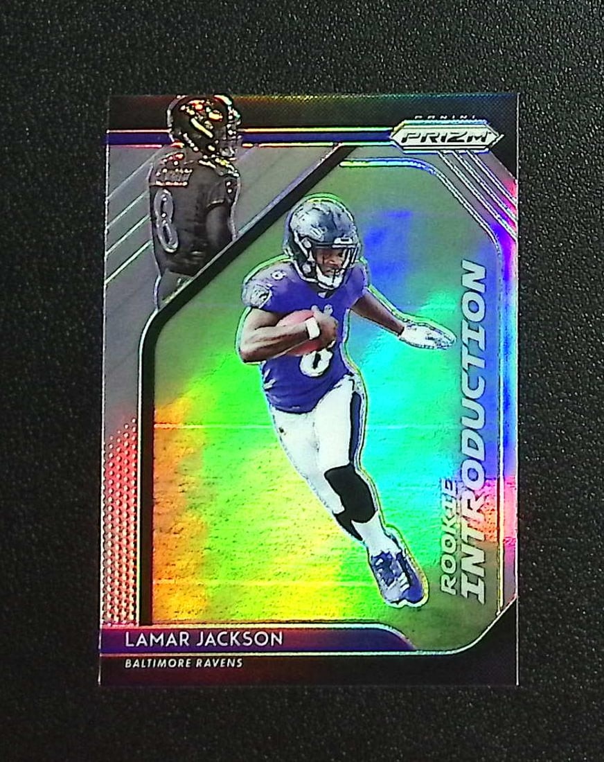 Lamar Jackson Rookie Introductions Silver Prizm 2018 Panini Prizm #RI-12 Ravens: Panini, Donruss Optic, & Donruss Select, Prizm, Mosaic, Contenders, Zenith, Phoenix, Illusions, Absolute, Rookie NFL Sports Trading Cards, SP, SSP, Cards, Football Cards for Sale Near Me, Superbowl & 