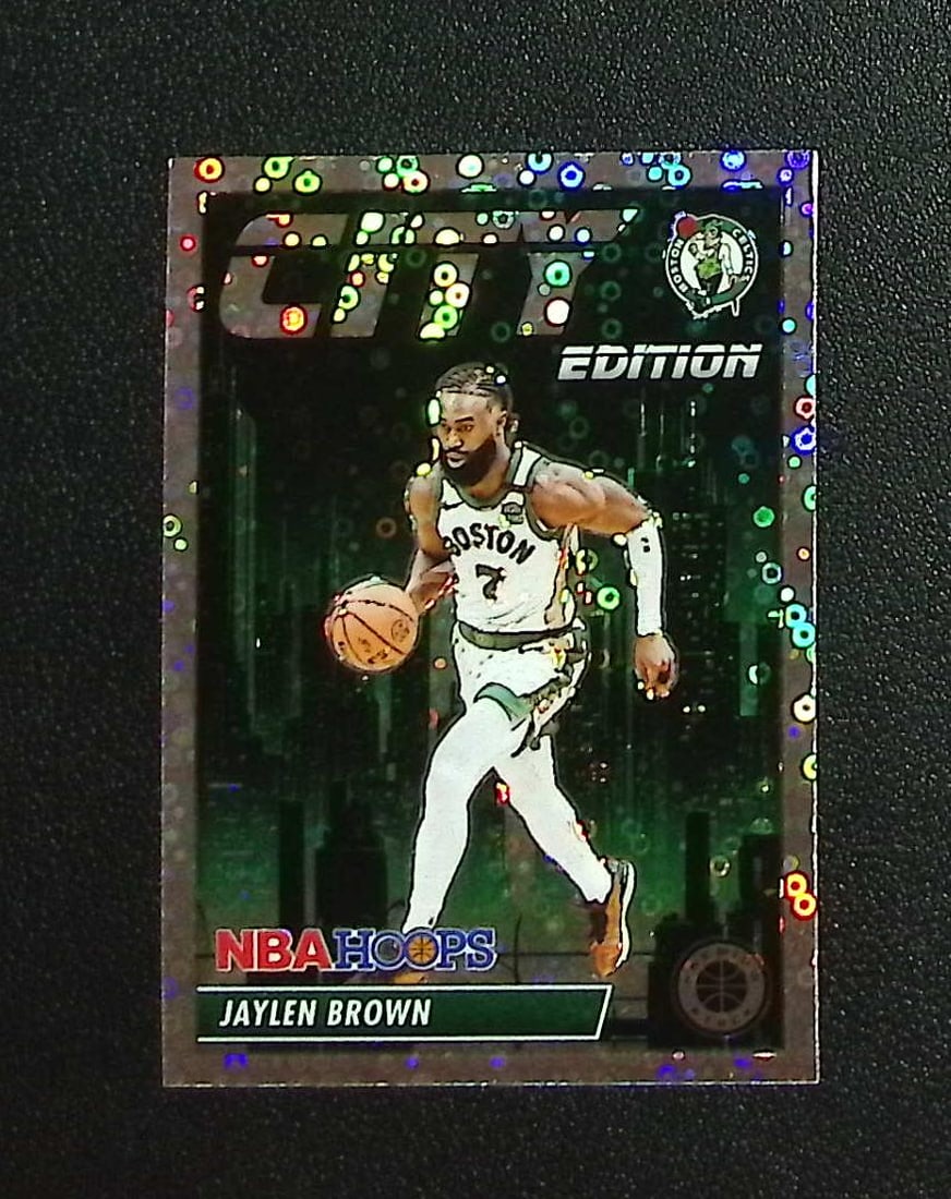 Jaylen Brown City Edition Disco Prizm 2023-24 Premium Stock #1 Celtics, 76ers: Panini, Donruss Optic, Donruss Select, Prizm, Mosaic, Contenders, Revolution, Phoenix, NBA Hoops, Rookie NFL Sports Trading Cards, Silver, SP, SSP, Wave Prizms, Numbered Cards, Basketball sports Cards