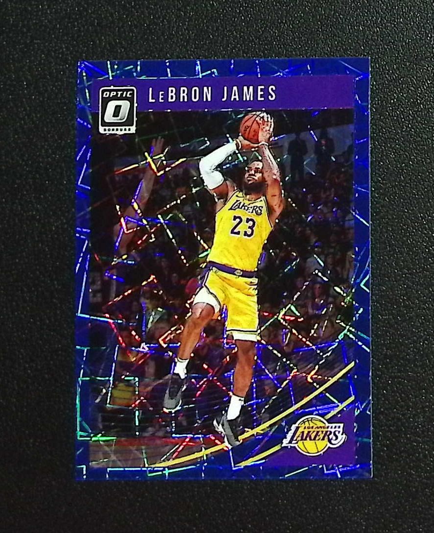 LeBron James Blue Velocity Prizm 2018-19 Donruss Optic #94 Los Angeles Lakers: Panini, Donruss Optic, Donruss Select, Prizm, Mosaic, Contenders, Revolution, Phoenix, NBA Hoops, Rookie NFL Sports Trading Cards, Silver, SP, SSP, Wave Prizms, Numbered Cards, Basketball sports Cards