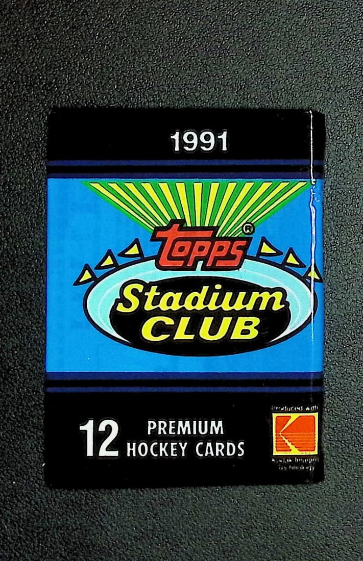 1991 Topps STADIUM CLUB Hockey Cards Retail Box Wax Pack NHL Trading Cards: Topps Vintage Hockey NHL Trading & Sports Cards, Brett Hull, Ray Bourque, Patrick Roy, Mario Lemieux, Wayne Gretzky, Old Sports Cards for Sale Near Me, Stanley Cup & Hall of Fame Players, Valuable Auc