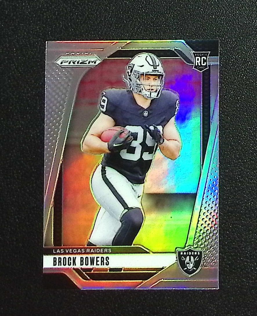 Brock Bowers Rookie Card Silver Prizm 2024 Panini Prizm #315 Las Vegas Raiders: Panini, Donruss Optic, & Donruss Select, Prizm, Mosaic, Contenders, Zenith, Phoenix, Illusions, Absolute, Rookie NFL Sports Trading Cards, SP, SSP, Cards, Football Cards for Sale Near Me, Superbowl & 