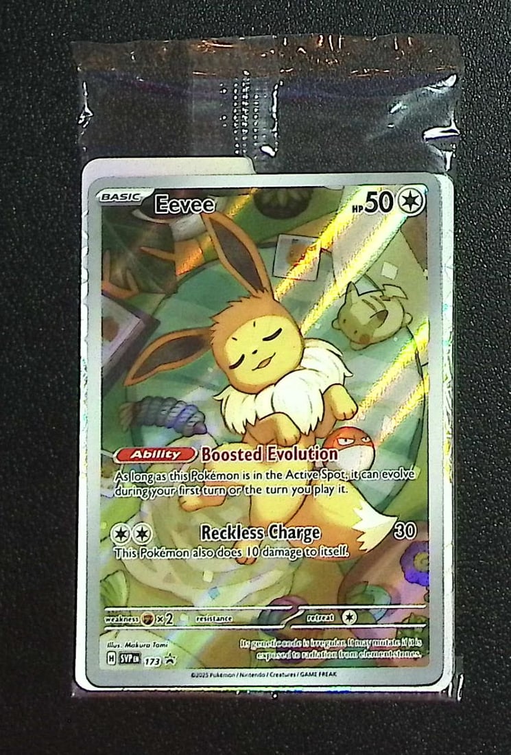 Pokemon Prismatic Evolution ETB Promo Eevee #173 SEALED: Pokemon Trading Card Game Cards, Charizard, Pikachu, Mewtwo, Reverse Holo, Holo Rare, Secret Rare Cards, Full Art Cards, Eevee, Ultra Rare Card, Illustration Rare, Special Illustration Rare SIR