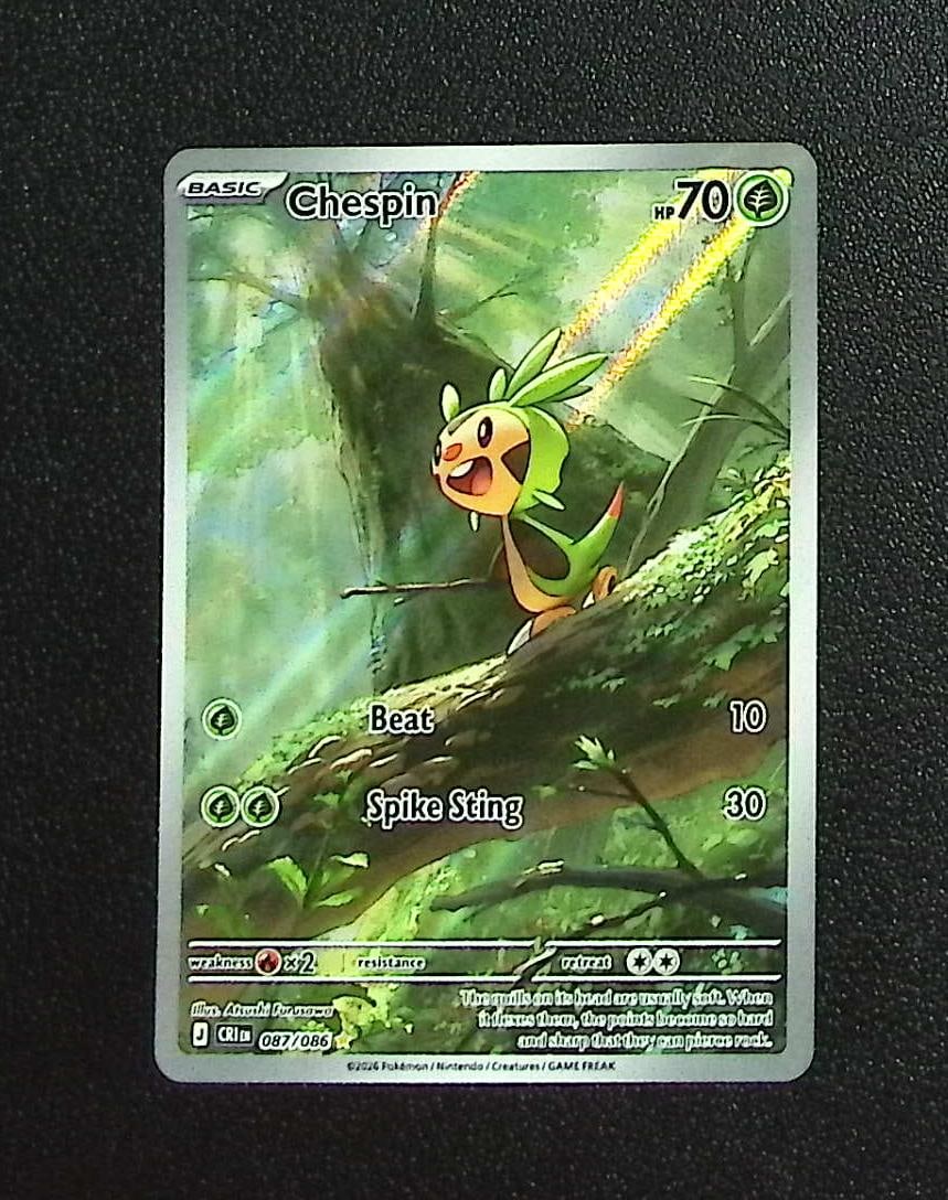 Pokemon Chaos Rising Chespin Illustration Rare #87: Pokemon Trading Card Game Cards, Charizard, Pikachu, Mewtwo, Reverse Holo, Holo Rare, Secret Rare Cards, Full Art Cards, Eevee, Ultra Rare Card, Illustration Rare, Special Illustration Rare SIR