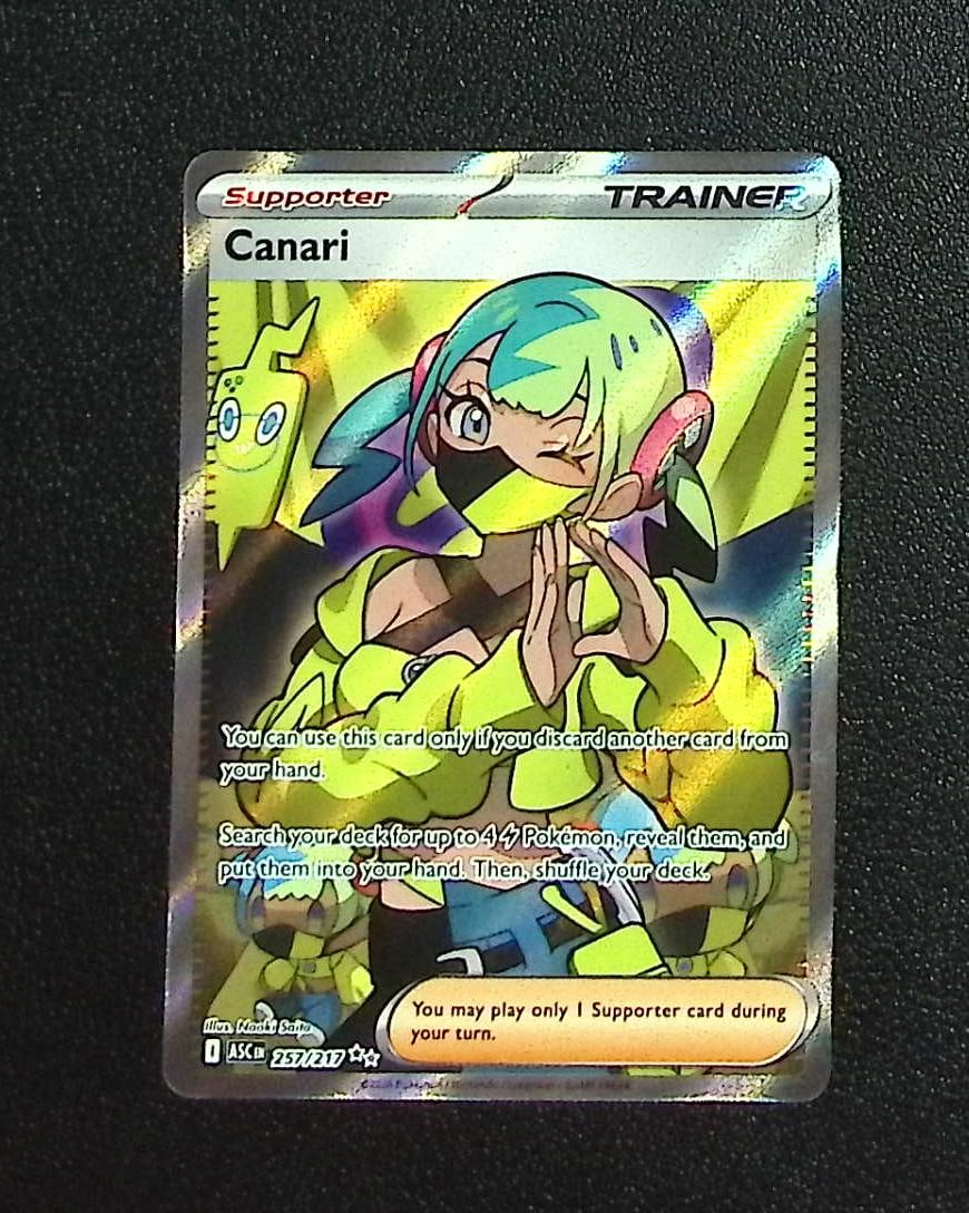 Pokemon Ascended Heroes Canari Ultra Rare #257: Pokemon Trading Card Game Cards, Charizard, Pikachu, Mewtwo, Reverse Holo, Holo Rare, Secret Rare Cards, Full Art Cards, Eevee, Ultra Rare Card, Illustration Rare, Special Illustration Rare SIR