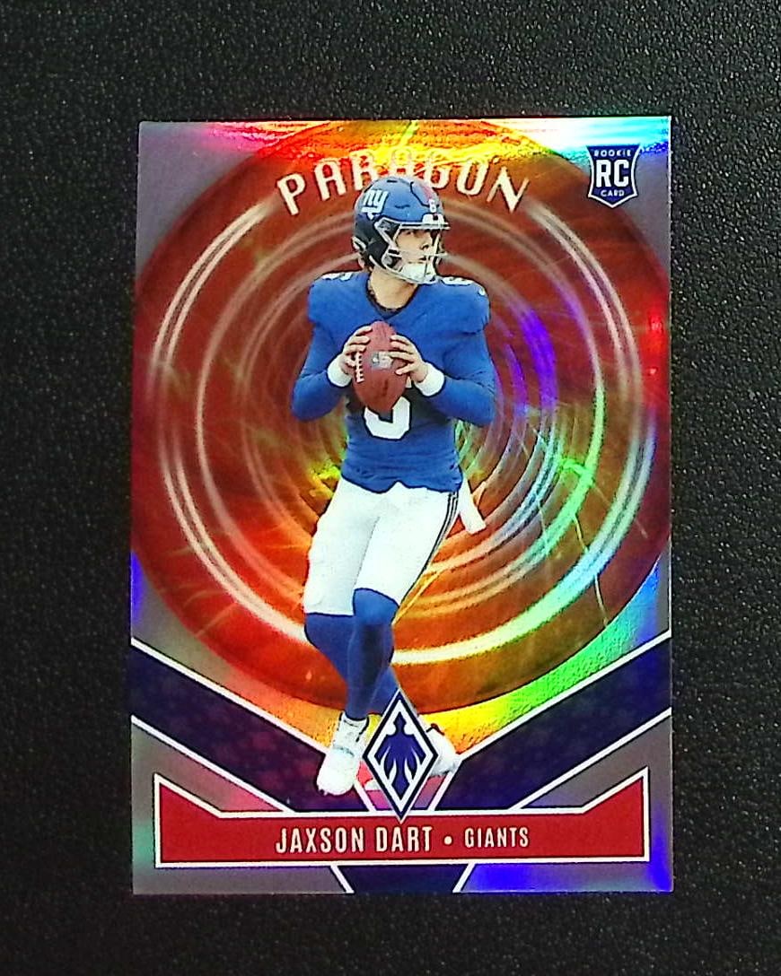 Jaxson Dart Rookie Card Paragon 2025 Panini Phoenix #4 New York Giants: Panini, Donruss Optic, & Donruss Select, Prizm, Mosaic, Contenders, Zenith, Phoenix, Illusions, Absolute, Rookie NFL Sports Trading Cards, SP, SSP, Cards, Football Cards for Sale Near Me, Superbowl & 