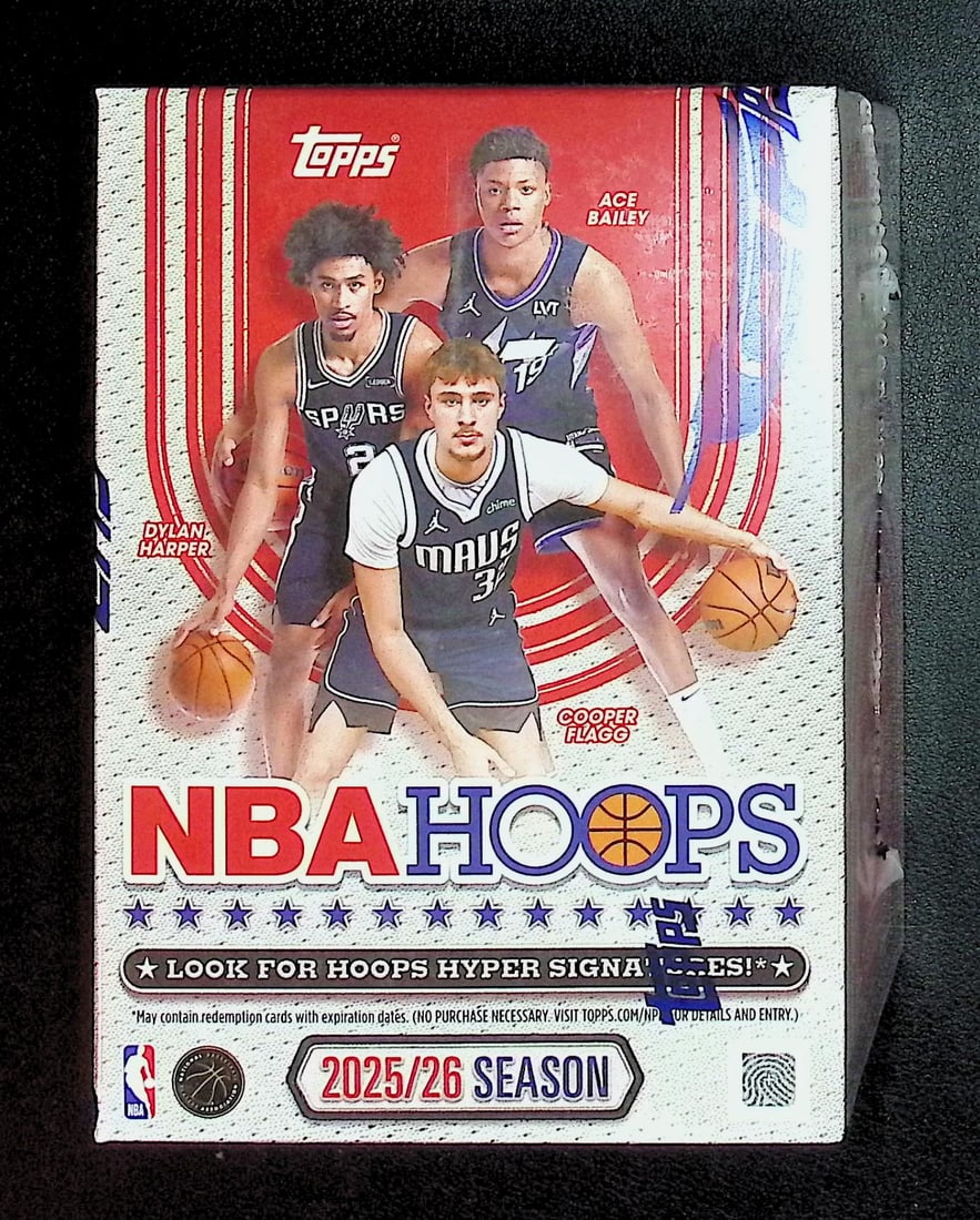 2025 Topps NBA Hoops Basketball BLASTER BOX: Cooper Flagg & Kon Kneuppel Rookie Cards: Cooper Flagg & Kon Kneuppel Rookie Cards. Topps Basketball NBA Trading & Sports Cards, Rookie Cards in this set are Cooper Flagg, Dylan Harper, Ace Bailey, V J Edgecombe, Kon Knueppel , Autographs, Si