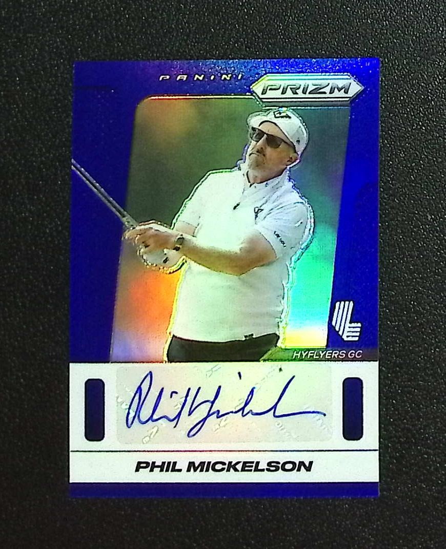 Phil Mickelson Blue Prizm Auto /99 2025 Panini Prizm LIV Golf #TS-PM Golf (1 of 2)