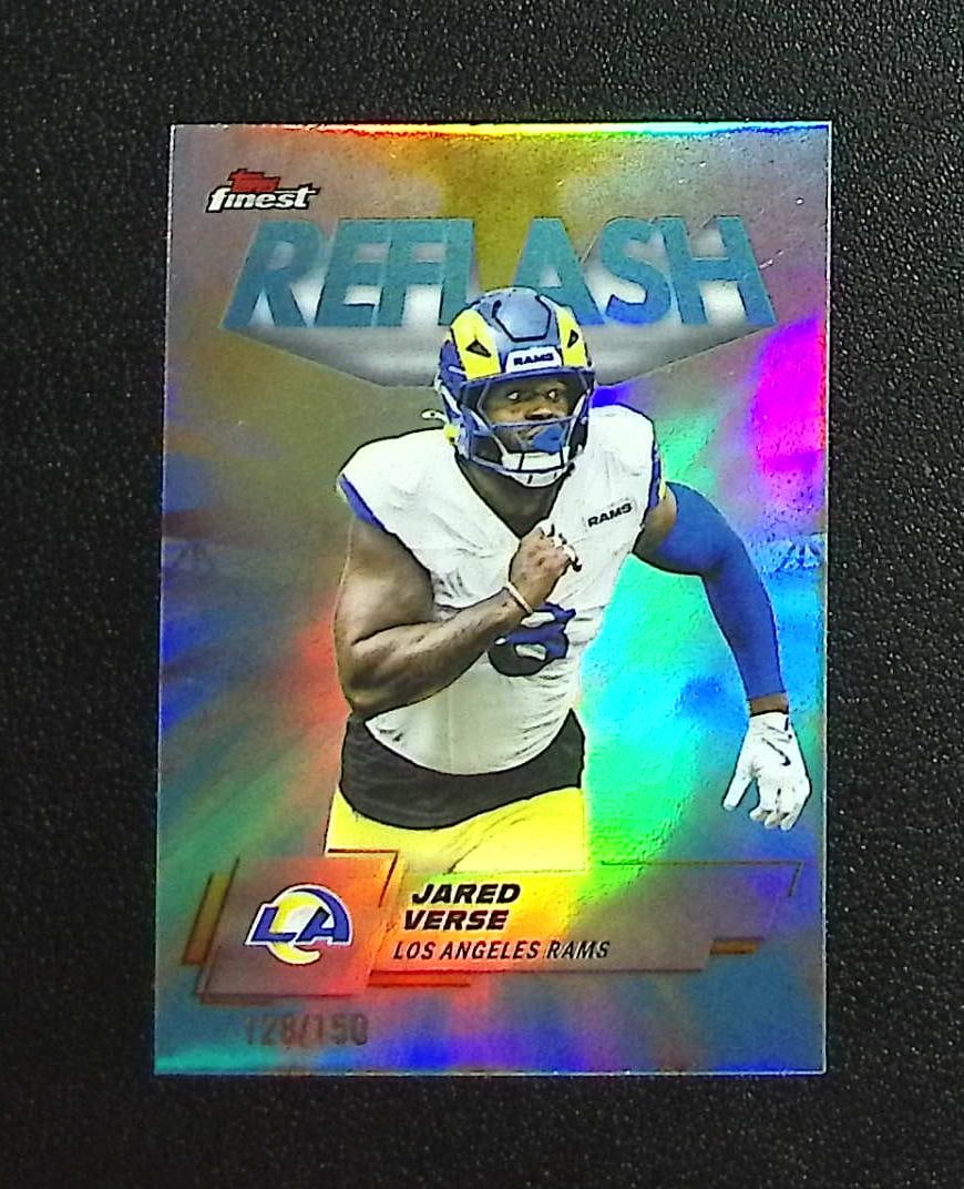 Jared Verse Reflash Sky Blue Refractor /150 2025 Topps Finest #RF-19 Los Angeles Rams: Topps & Bowman Football NFL Trading Sports Cards, Sports Cards for Sale Near Me, Super Bowl & Hall of Fame Player Cards, Resurgence, Composite, SP, SSP, Valuable Auction Memorabilia Lots For Sale On L