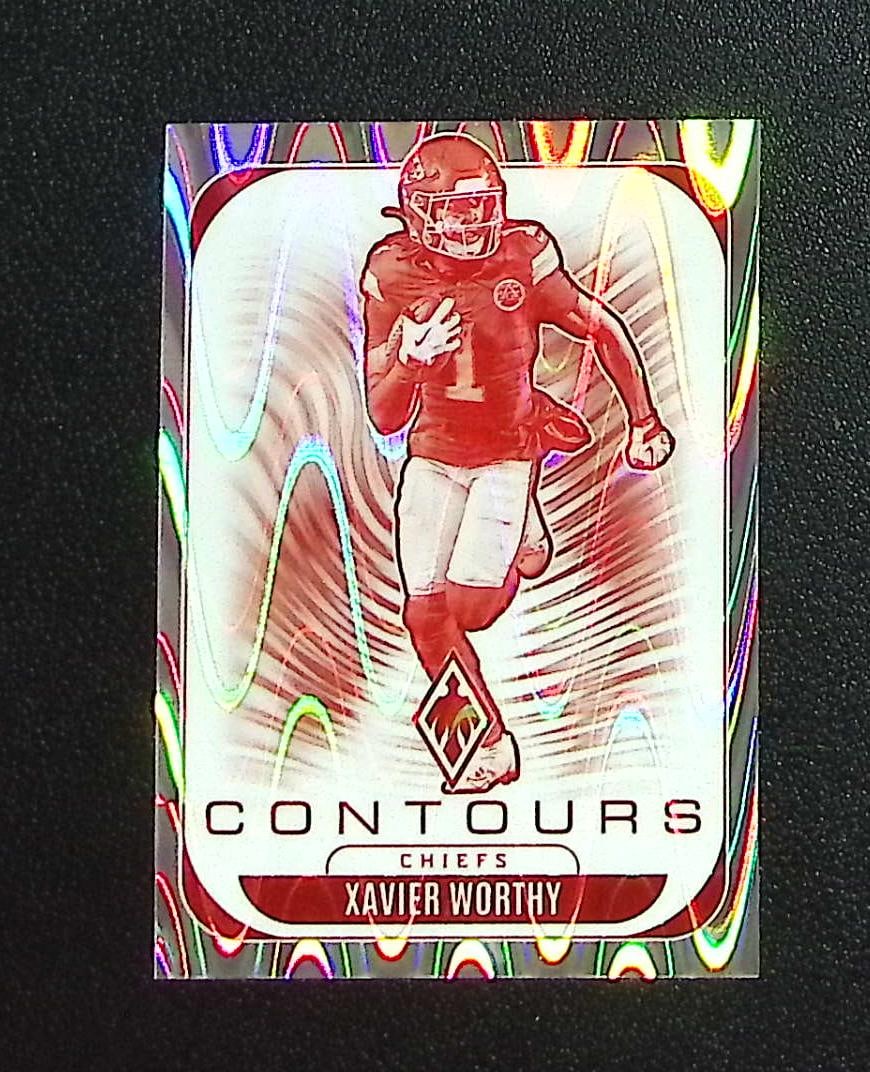 Xavier Worthy Contours Silver Seismic /99 2025 Panini Phoenix #16 Kansas City Chiefs: Panini, Donruss Optic, & Donruss Select, Prizm, Mosaic, Contenders, Zenith, Phoenix, Illusions, Absolute, Rookie NFL Sports Trading Cards, SP, SSP, Cards, Football Cards for Sale Near Me, Superbowl & 