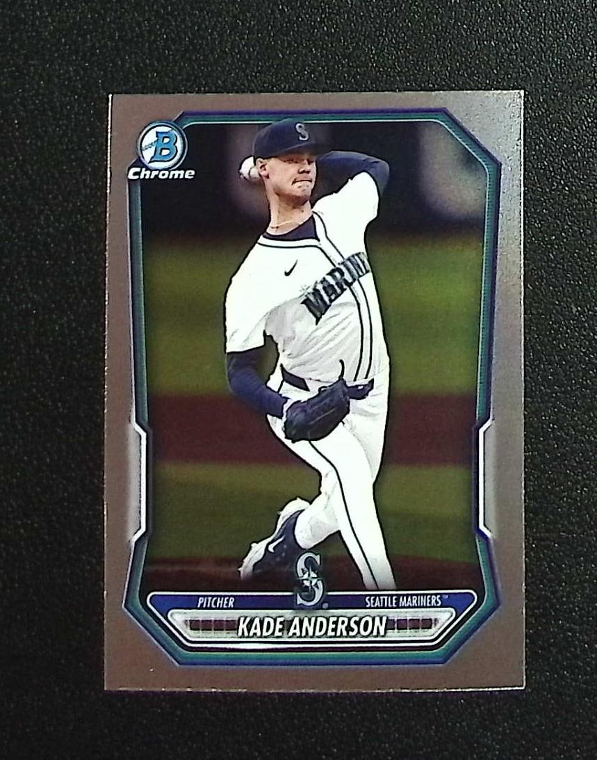 Kade Anderson Chrome Prospects 2026 Bowman #BCP-19 Seattle Mariners: Topps, Bowman, & Fanatics Baseball MLB Trading & Sports Cards, Sports Cards for Sale Near Me, World Series & Hall of Fame Players Memorabilia, Refractors, X-Fractors, Numbered, SP, SSP, Valuable Aucti