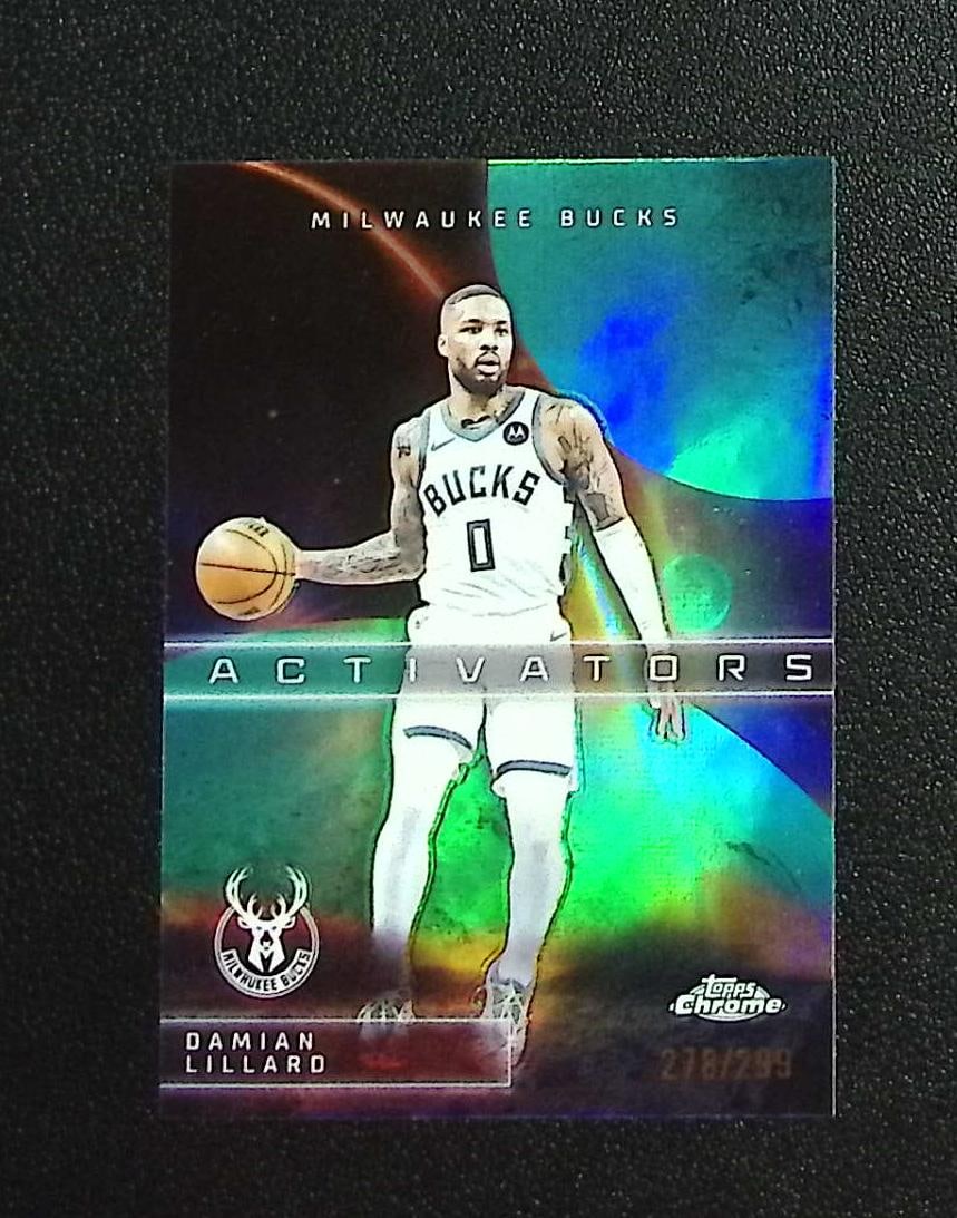 Damian Lillard Activators Teal Refractor /299 2025-26 Topps Chrome #AC-9: Topps & Bowman Basketball NBA Trading & Sports Cards, Sports Cards for Sale Near Me, Chrome, Refractor, SP, SSP, Valuable Auction Memorabilia Lots Sold On Line, NBA Championship & Hall of Fame Player 