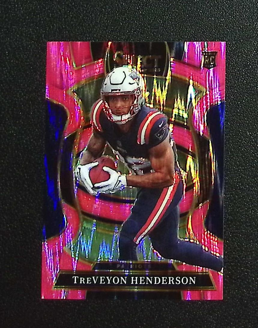 TreVeyon Henderson Rookie Pink Shock Prizm 2025 Select #78 New England Patriots: Panini, Donruss Optic, & Donruss Select, Prizm, Mosaic, Contenders, Zenith, Phoenix, Illusions, Absolute, Rookie NFL Sports Trading Cards, SP, SSP, Cards, Football Cards for Sale Near Me, Superbowl & 