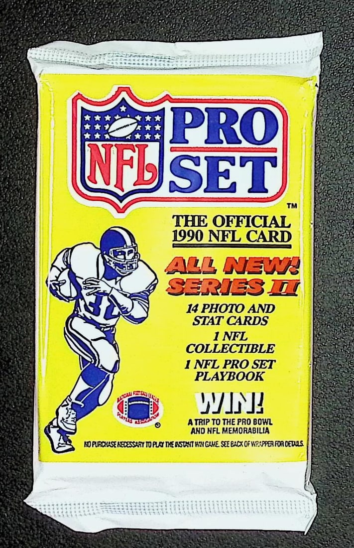1990 Pro-Set Series 2 Vintage Football Card Factory Sealed Retail Box, Wax Pack: Pro-Set Vintage Football NFL Trading & Sports Cards, Old Sports Cards for Sale on Line, Super Bowl and Hall of Fame Players, Valuable Auction Lots for Sale On Line, Rookie Cards, Pro Set Santa Claus, 