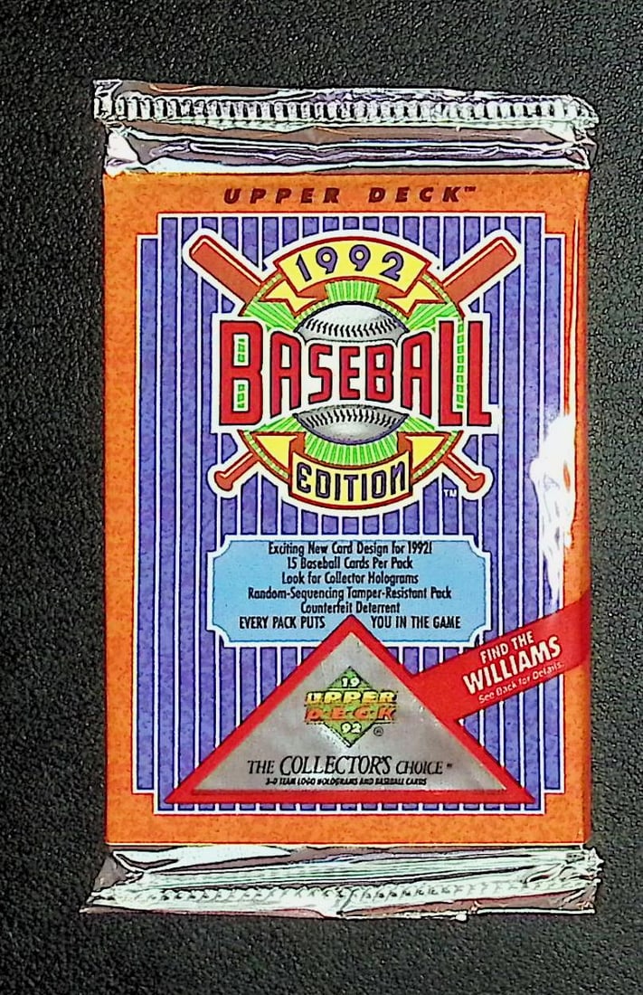 1992 Upper Deck Vintage Series 1 Baseball Card Retail box Wax Pack - MLB Sports Trading Card: Upper Deck Vintage Baseball MLB Trading & Sports Cards, New York Yankees Card, Nolan Ryan Texas Rangers Card, Old Sports Cards for Sale Near Me, World Series & Hall of Fame Players, Valuable Auction C