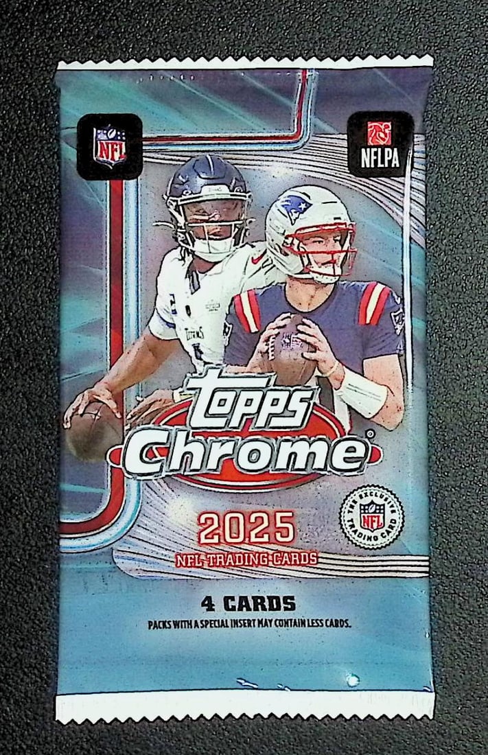 2025 Topps Chrome Football Blaster Box Pack: Topps Football NFL Trading & Sports Cards, Refractors, Prism Refractors, X-Fractors, Sports Cards for Sale Near Me, Super Bowl & Hall of Fame Players, Autographs, SP, SSP, Valuable Auction Memorabilia