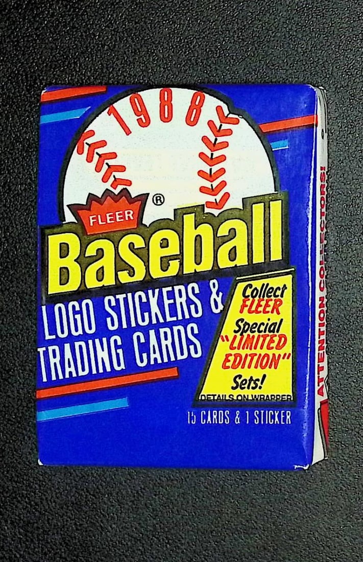 1988 Fleer Baseball Cards Retail Box Pack Sports Cards MLB Trading Cards Rookie Cards: Fleer Vintage Baseball MLB Trading & Sports Cards, World Series & Hall of Fame Players, Rookie Cards in this set are Tom Glavine & Edgar Martinez, Old Sports Cards for Sale Near Me, Valuable Auction M